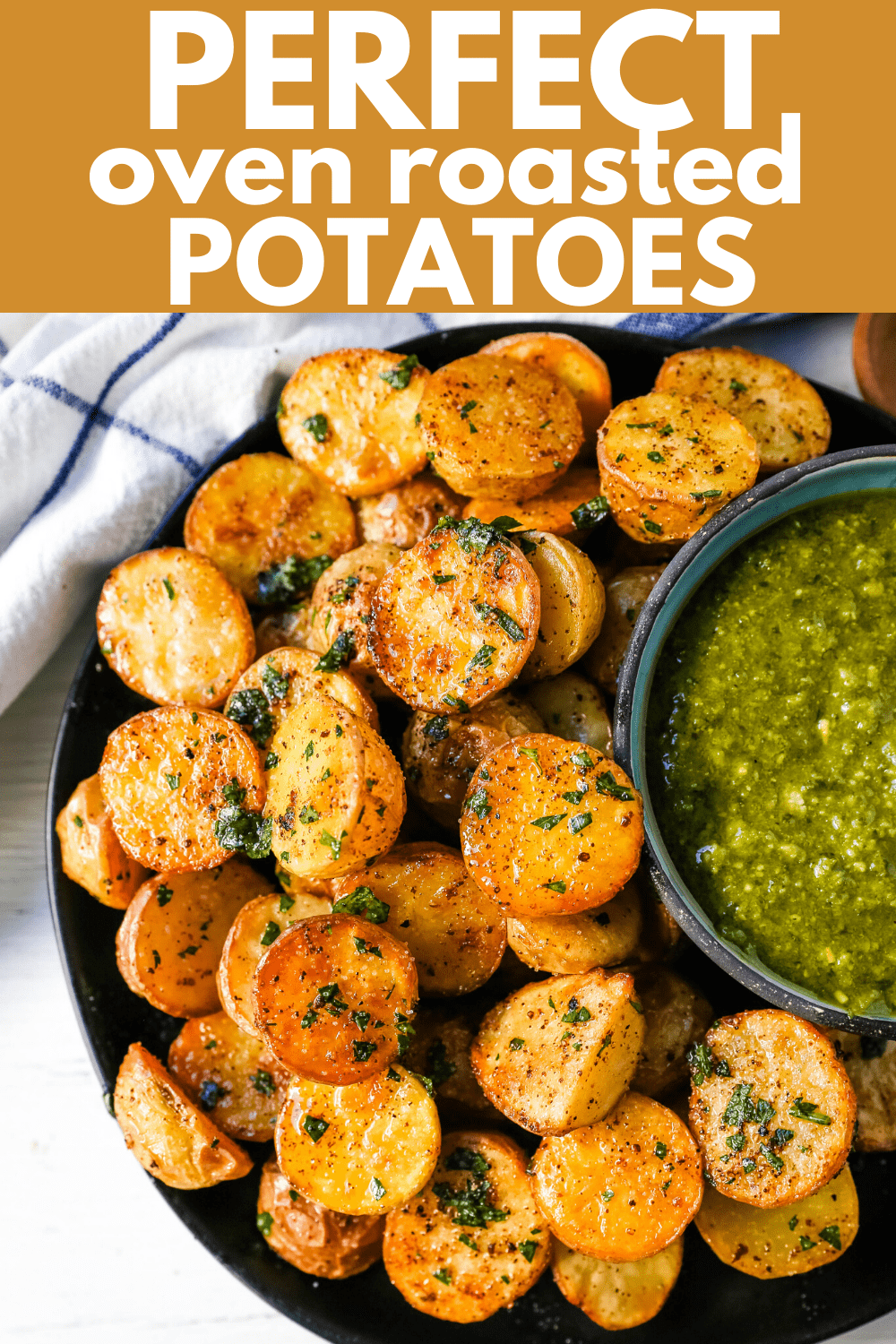 Oven Roasted Potatoes Garlic Roasted Roasted Potatoes with buttery Yukon gold potatoes baked with olive oil, garlic butter, and sprinkled with fresh parsley. The Best Roasted Potatoes recipe! www.modernhoney.com #potatoes #roastedpotatoes #sidedish