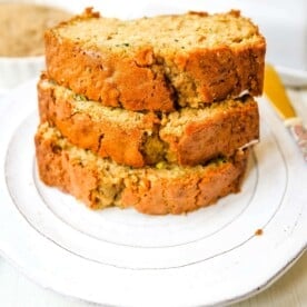 Zucchini Bread. This moist, sweet zucchini bread with a touch of spice is the best zucchini bread recipe out there! www.modernhoney.com #zucchinibread #zucchini #quickbread #bread