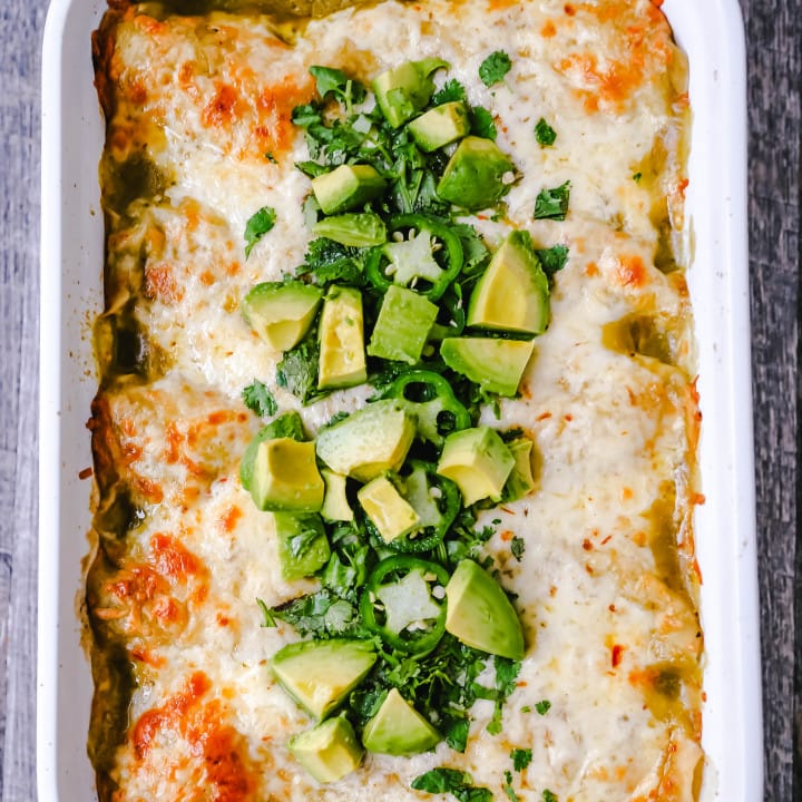 Creamy Green Chile Chicken Enchiladas Modern Honey