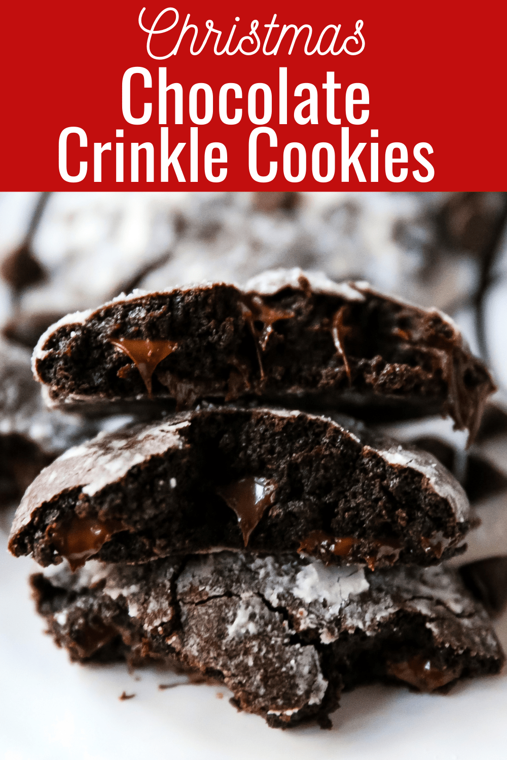 Chocolate Crinkle Cookies Soft, chewy, rich, fudgy chocolate cookies rolled into two types of sugar and baked until the edges crinkle. www.modernhoney.com #chocolatecookies #chocolatecrinklecookies #crinklecookies #christmascookies