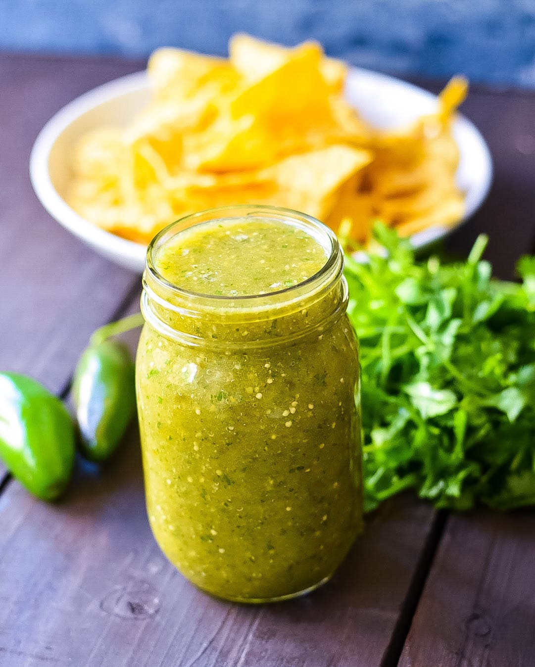 Sweet Salsa Verde (Green Salsa) The famous sweet and spicy green salsa is always popular with kids and grown-ups alike! How to make the best sweet salsa verde. www.modernhoney.com #salsaverde #greensalsa #salsa