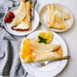 The Best Crepes Recipe. An easy homemade crepe recipe made with simple ingredients -- milk, flour, eggs, sugar, water, and butter. Simple 6-ingredient crepe recipe!  #crepes #crepe #breakfast