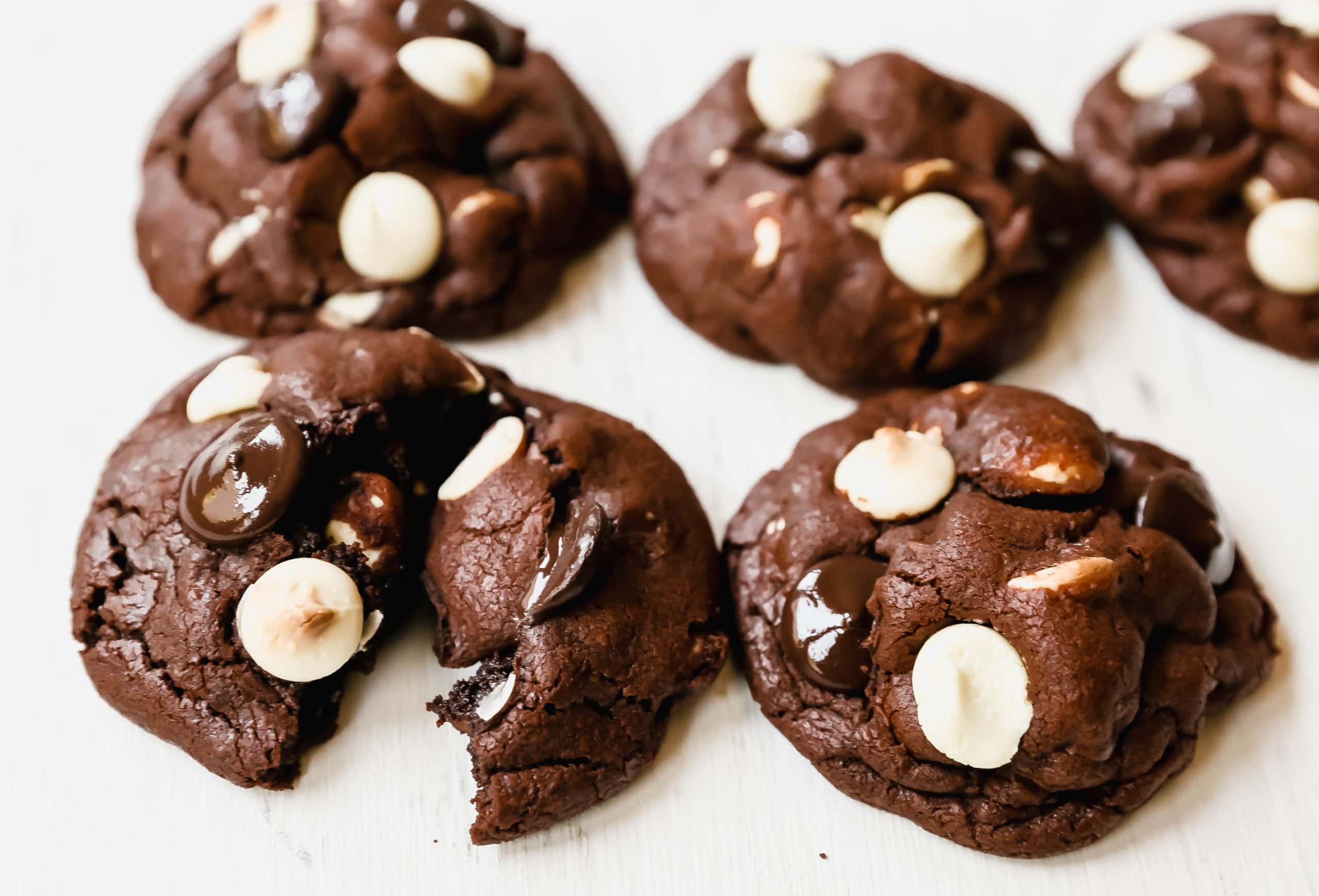 Bakery-Style Chocolate White Chocolate Chip Cookies Soft, thick, and chewy chocolate cookies with white chocolate chunks. This cookie is for chocolate lovers! 