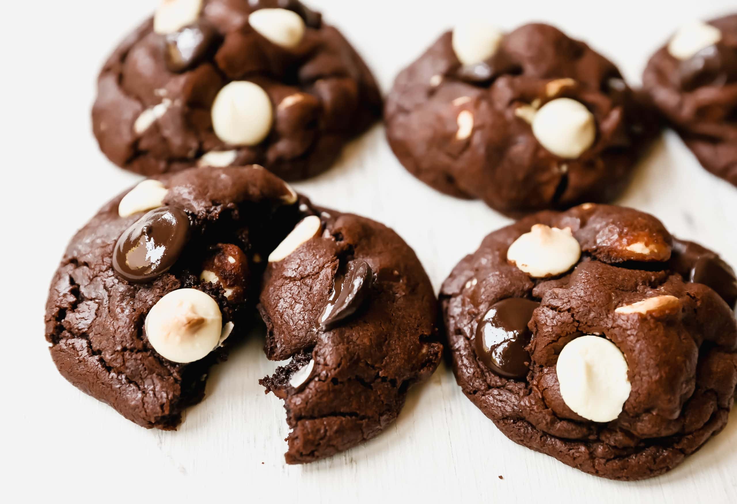 Bakery-Style Chocolate White Chocolate Chip Cookies Soft, thick, and chewy chocolate cookies with white chocolate chunks. This cookie is for chocolate lovers! 