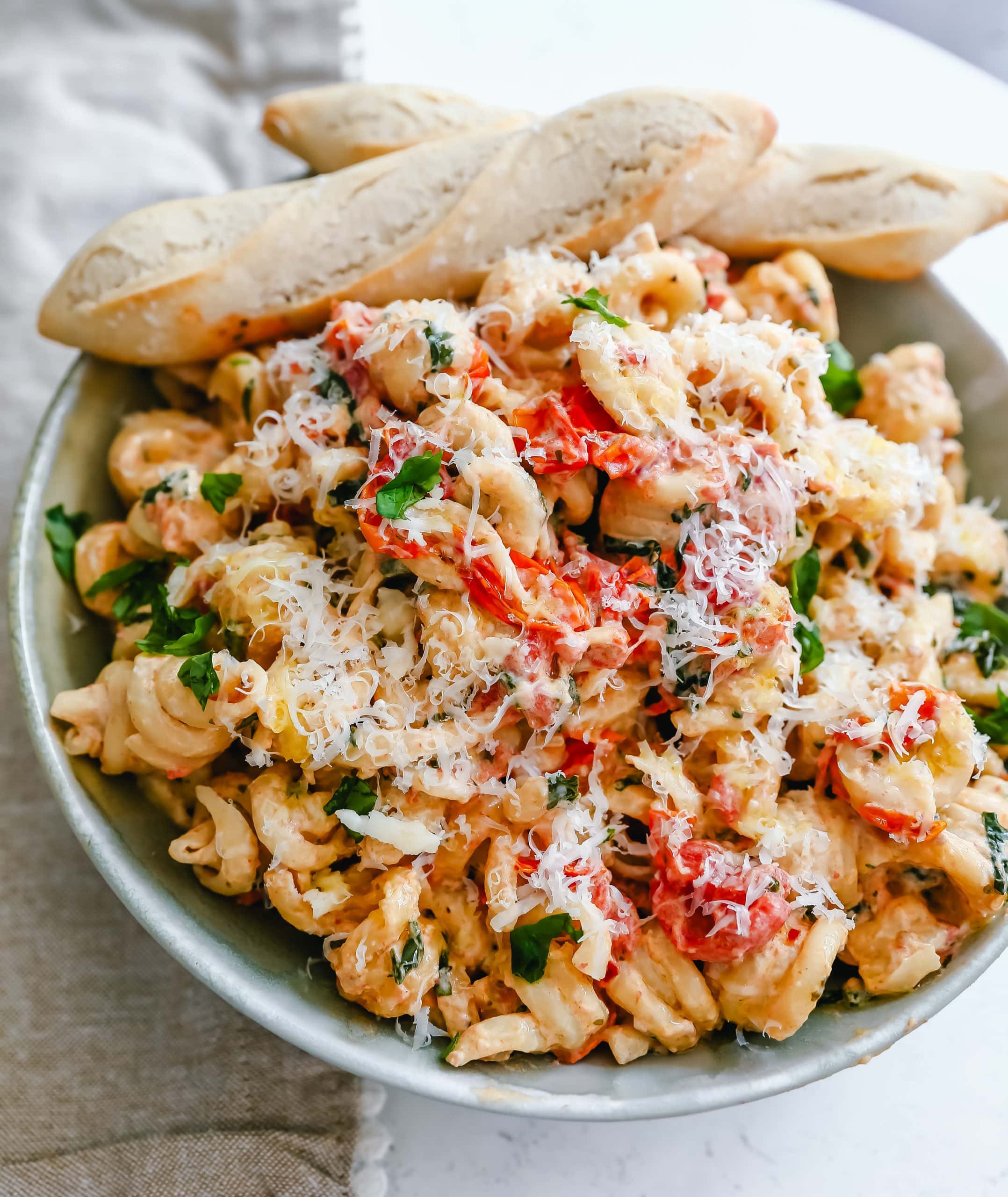 Baked Linguine With Spicy Tomato-Cream Sauce