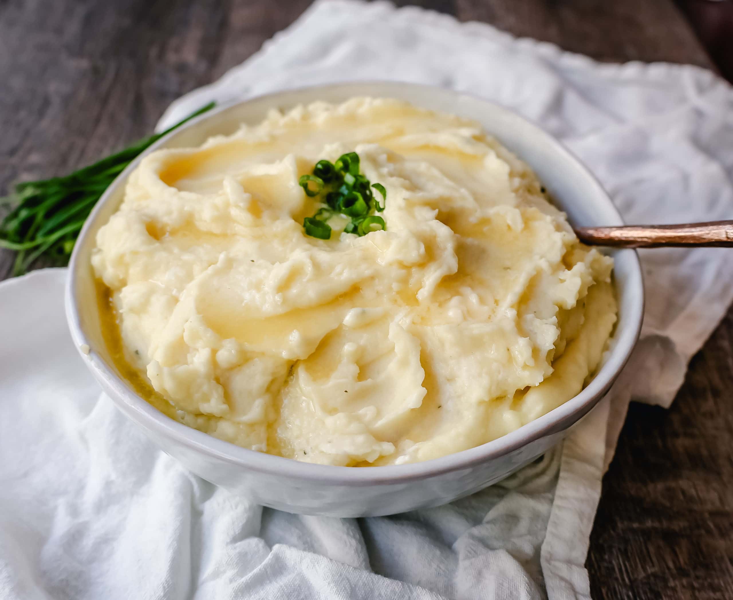 Boursin Cheese Creamy Mashed Potatoes. Buttery, creamy homemade mashed potatoes with garlic and herb Boursin cheese. So flavorful, you don't even need the gravy!