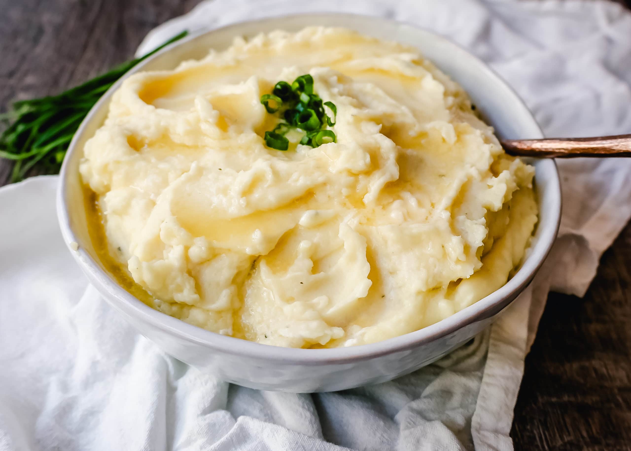 Boursin Cheese Creamy Mashed Potatoes Buttery, creamy homemade mashed potatoes with garlic and herb Boursin cheese. So flavorful, you don't even need the gravy!