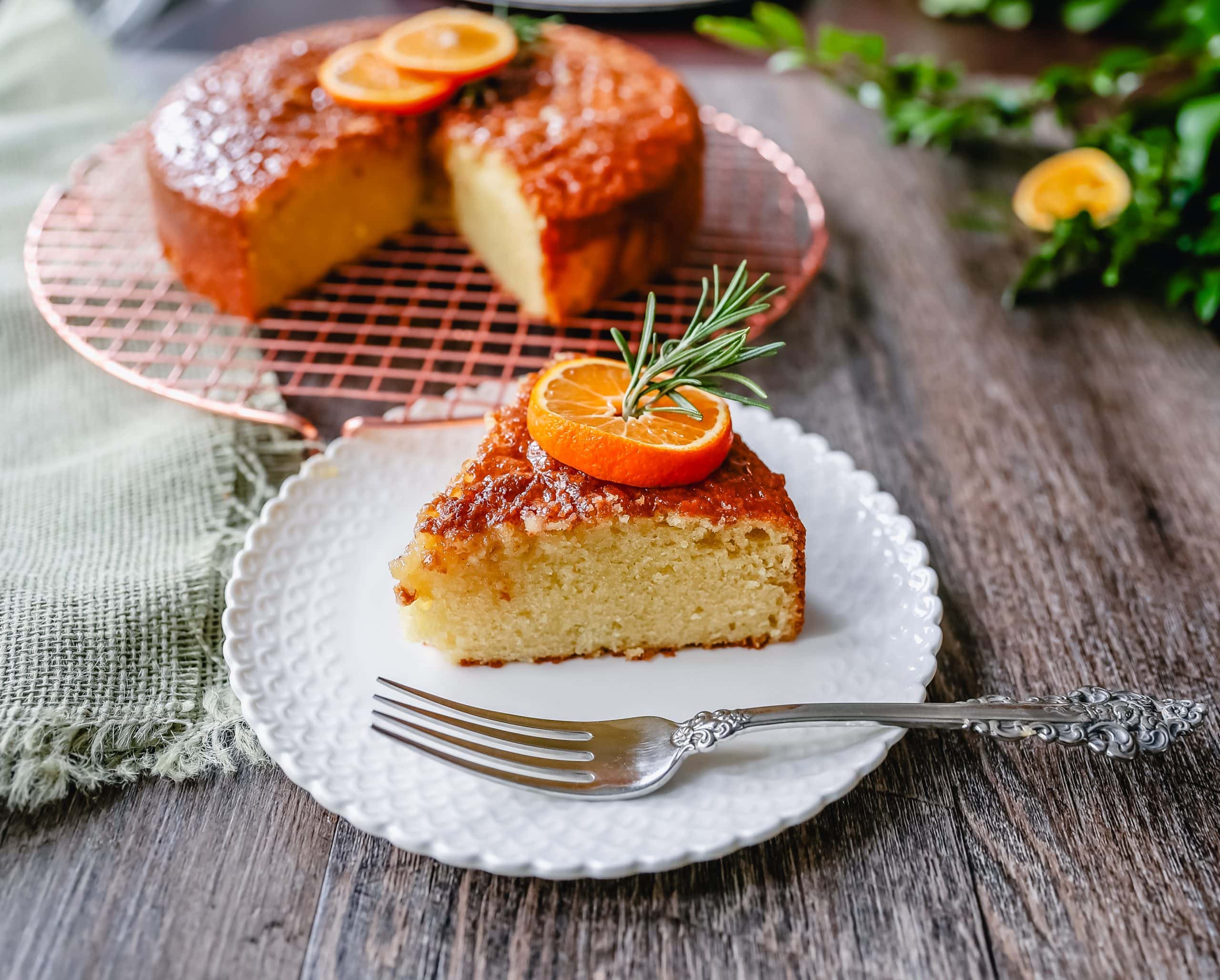 Olive Oil Cake A homemade olive oil cake with vanilla and almond extracts and topped with a glaze. This vanilla olive oil cake is the perfect simple dessert. 