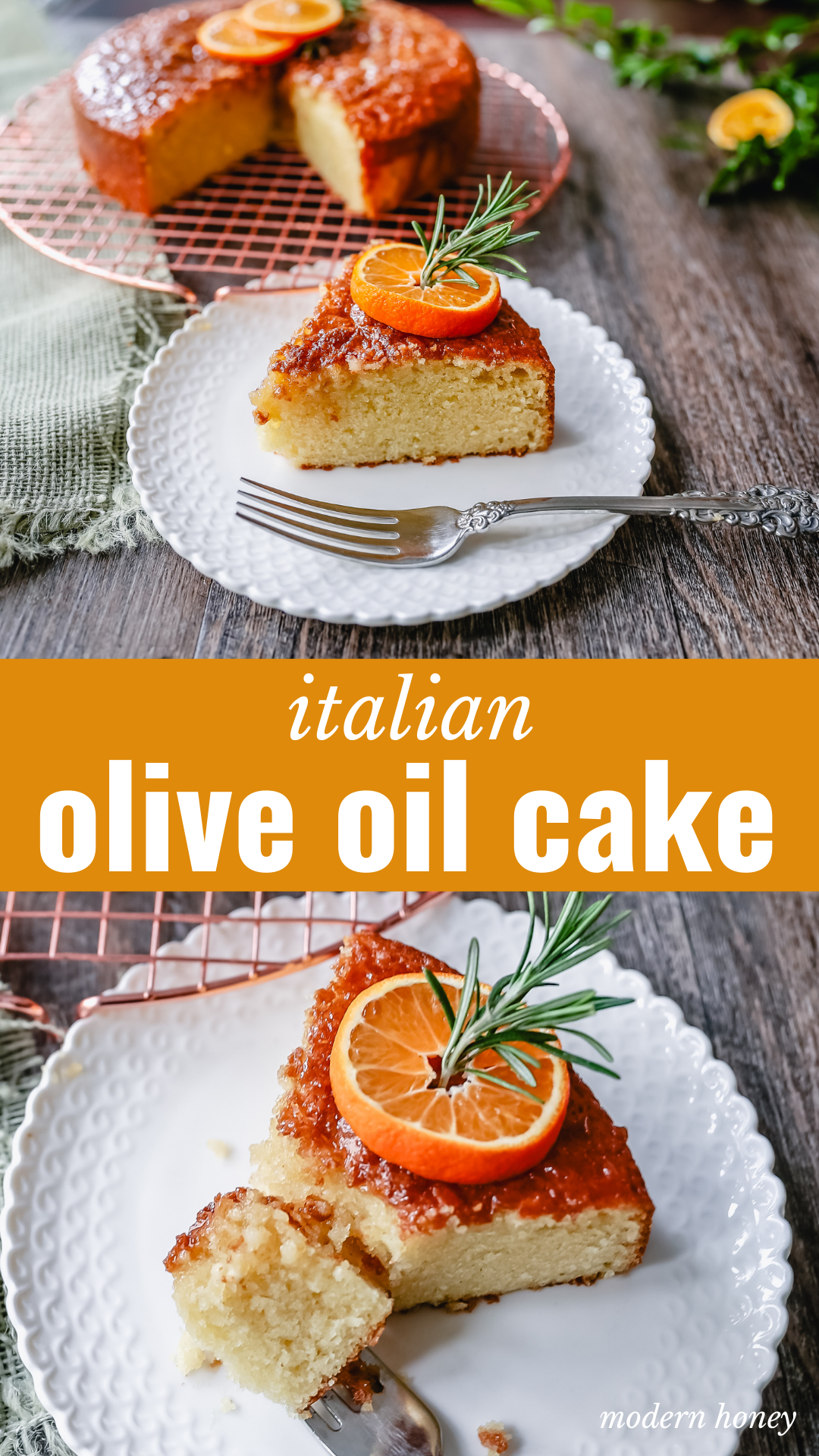 Olive Oil Cake A homemade olive oil cake with vanilla and almond extracts and topped with a glaze. This vanilla olive oil cake is the perfect simple dessert. 