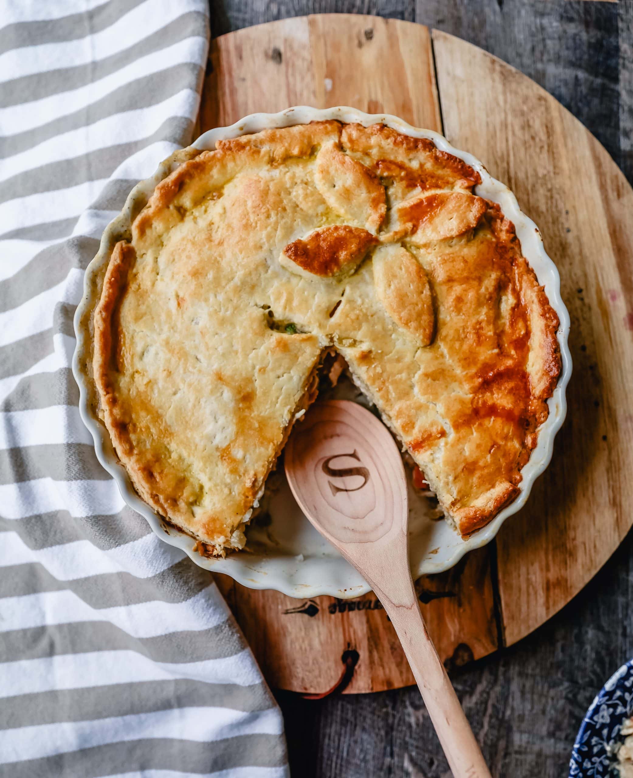 Chicken Pot Pie. Homemade Chicken Pot Pie made with a buttery, flaky homemade pie crust filled with a rich, creamy sauce filled with vegetables and tender chicken. The best comfort food dinner!