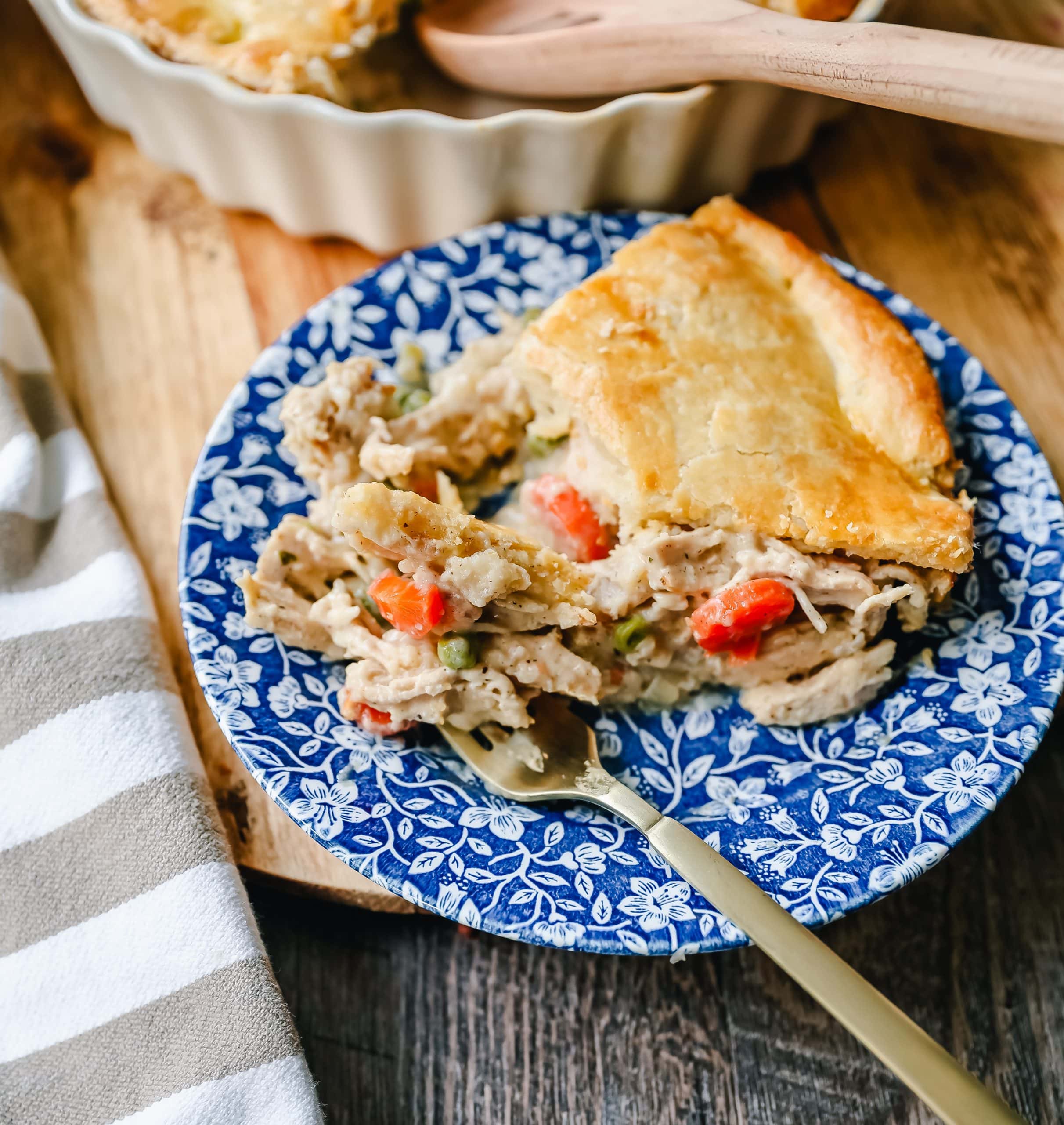 Chicken Pot Pie. Homemade Chicken Pot Pie made with a buttery, flaky homemade pie crust filled with a rich, creamy sauce filled with vegetables and tender chicken. The best comfort food dinner!