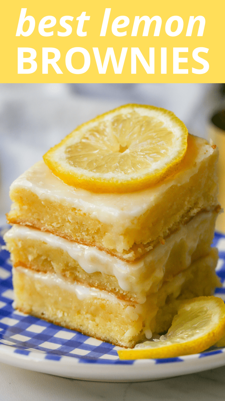 Lemon Brownies. This chewy, fresh lemon brownie with a sweet lemon glaze in made with fresh lemon juice, butter, sugar, eggs, lemon zest, and salt and topped with a tangy lemon sugar glaze. You will love this lemon blondie!