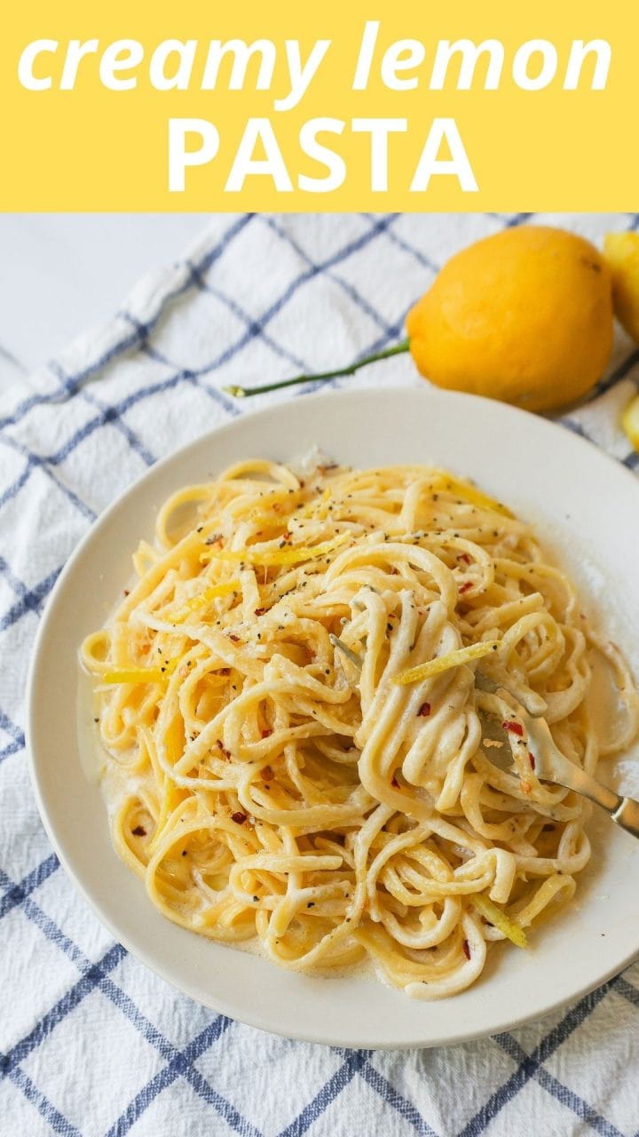 Creamy Lemon Pasta is made with fresh lemon, garlic, cream, butter, parmesan cheese, and spices and all tossed with your favorite type of pasta. A light and creamy sauce that highlights fresh lemons!