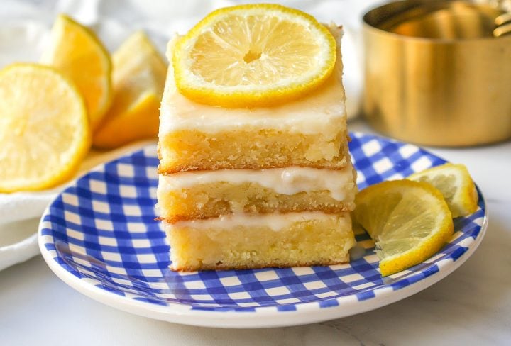 Lemon Brownies. This chewy, fresh lemon brownie with a sweet lemon glaze in made with fresh lemon juice, butter, sugar, eggs, lemon zest, and salt and topped with a tangy lemon sugar glaze. You will love this lemon blondie!