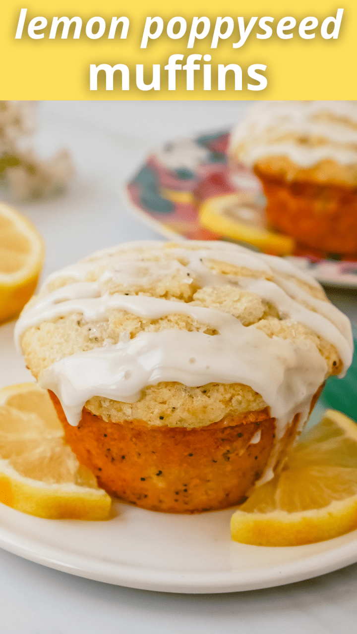 The most tender, moist, light, fluffy, and tangy lemon poppyseed muffins with a sweet lemon glaze. The best lemon poppyseed muffin recipe!