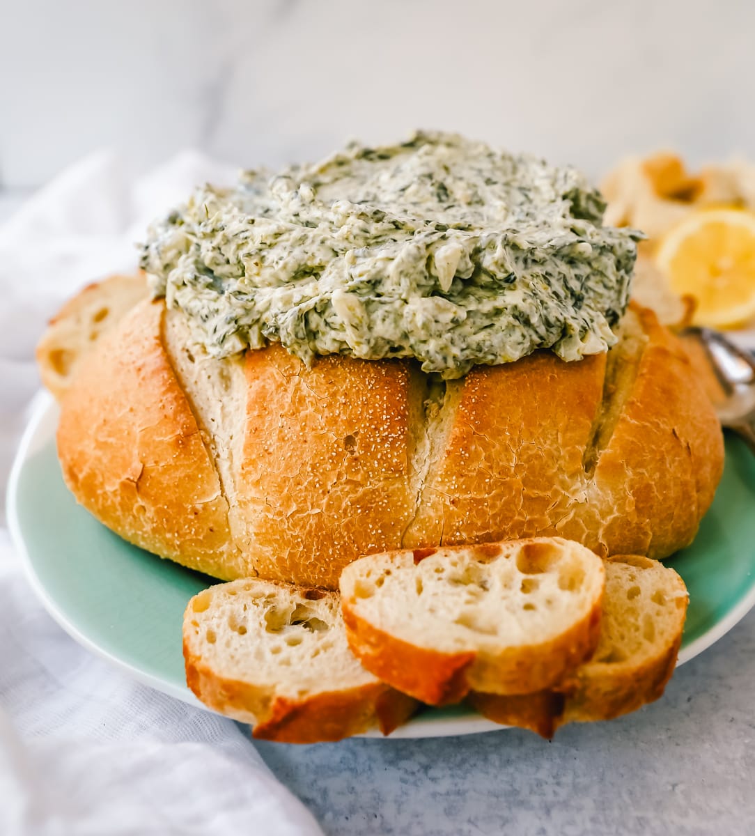 This easy spinach dip is made with spinach, cream cheese, sour cream, ranch powder, and water chestnuts. This cold spinach dip is made with only 5 ingredients and is always a hit at parties!