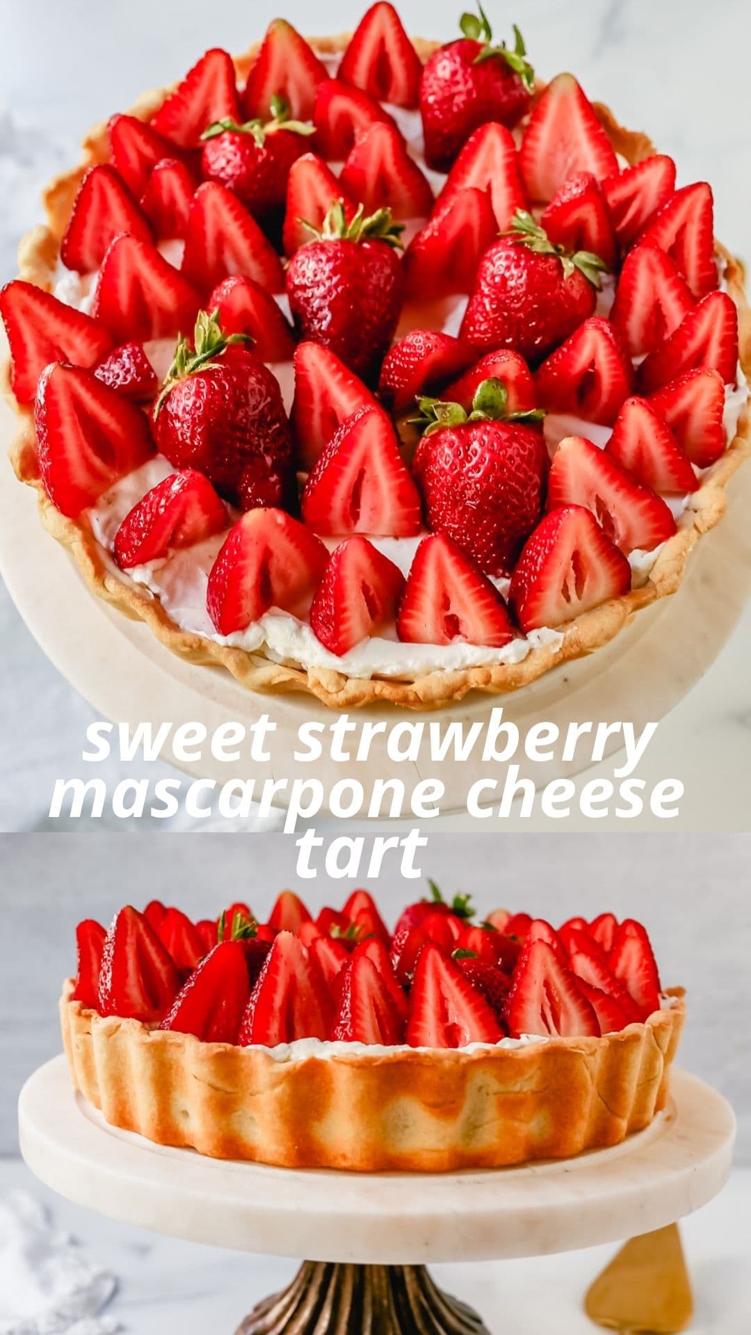 This Strawberry Cream Cheese Tart is made with a buttery tart crust, sweet vanilla cream cheese filling, and fresh strawberries with a shiny glaze. The perfect easy Summer strawberry dessert.