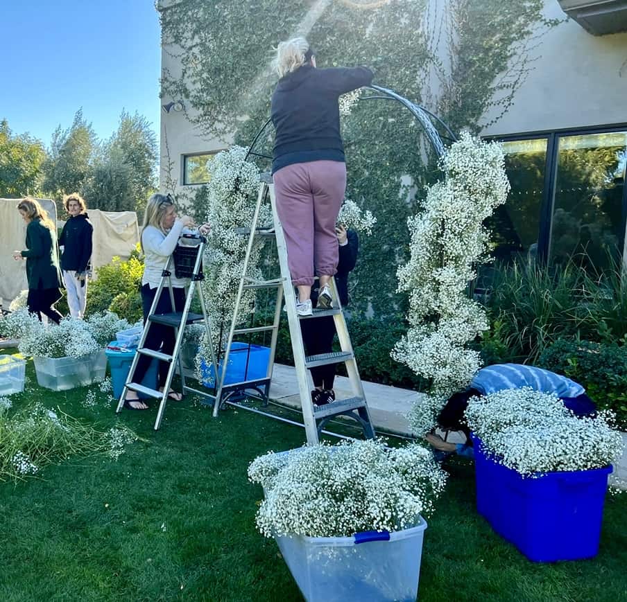Building a Baby's Breath Arch for Wedding