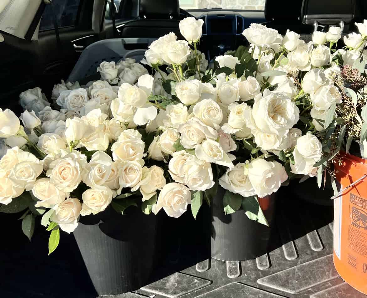 Wedding Flowers White Garden Roses