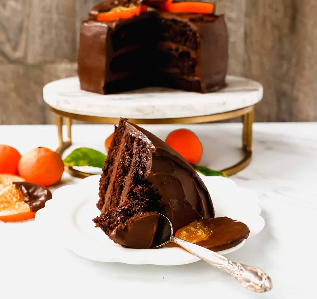 Moist, decadent chocolate orange cake with a creamy chocolate orange frosting