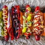 How to create the ultimate Gourmet Hot Dogs with all of the delicious hot dog toppings. You can create famous hot dogs such as Chicago Dogs, Chili Dogs, and even BBQ Bacon Dogs. Tips on how to turn an ordinary hot dog into the most flavorful hot dog you will ever eat!