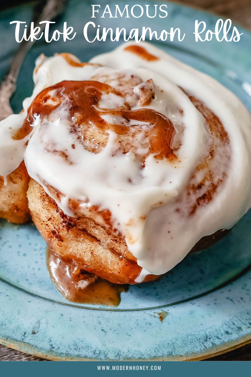 The famous, viral TikTok Cinnamon Rolls with heavy cream are even better than Cinnabon! These TikTok Cinnamon Rolls made with canned cinnamon rolls, a homemade buttery cinnamon drizzle, and a cream cheese frosting are the easiest cinnamon rolls you will ever make! 