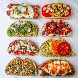 Gourmet Toast Ideas are perfect for quick lunches or for serving at a party. Avocado Toast topping ideas and suggestions for what to put on top of avocado toast. 