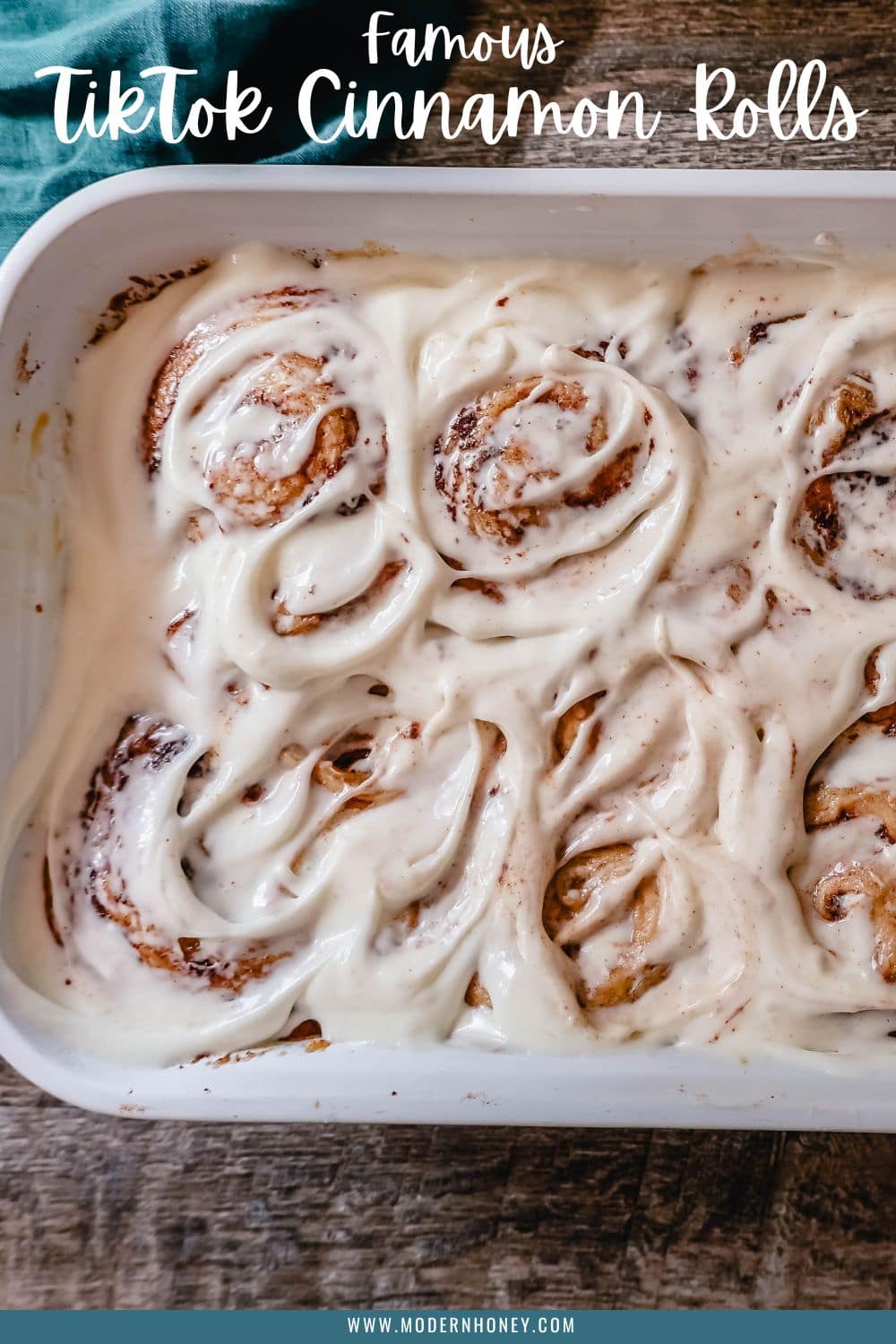 The famous, viral TikTok Cinnamon Rolls with heavy cream are even better than Cinnabon! These TikTok Cinnamon Rolls made with canned cinnamon rolls, a homemade buttery cinnamon drizzle, and a cream cheese frosting are the easiest cinnamon rolls you will ever make! 