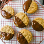 Soft, chewy homemade peanut butter cookies dipped in melted chocolate. This peanut butter and chocolate cookie is rich and decadent and perfect for chocolate peanut butter lovers!