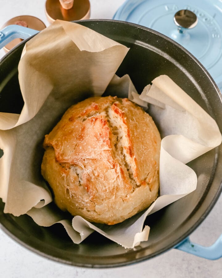 Dutch oven baguette bread baking