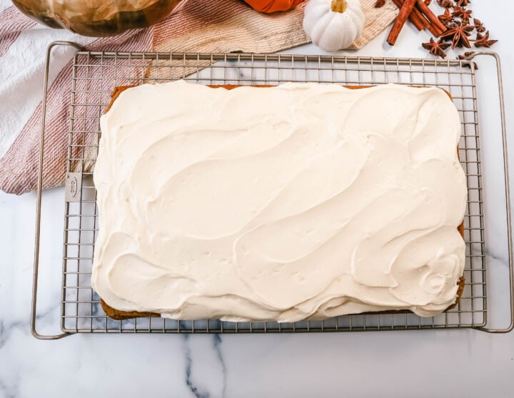 Pumpkin Bars with Cream Cheese Frosting are moist, pumpkin spiced bars topped with homemade sweet cream cheese frosting. The best pumpkin bar recipe!