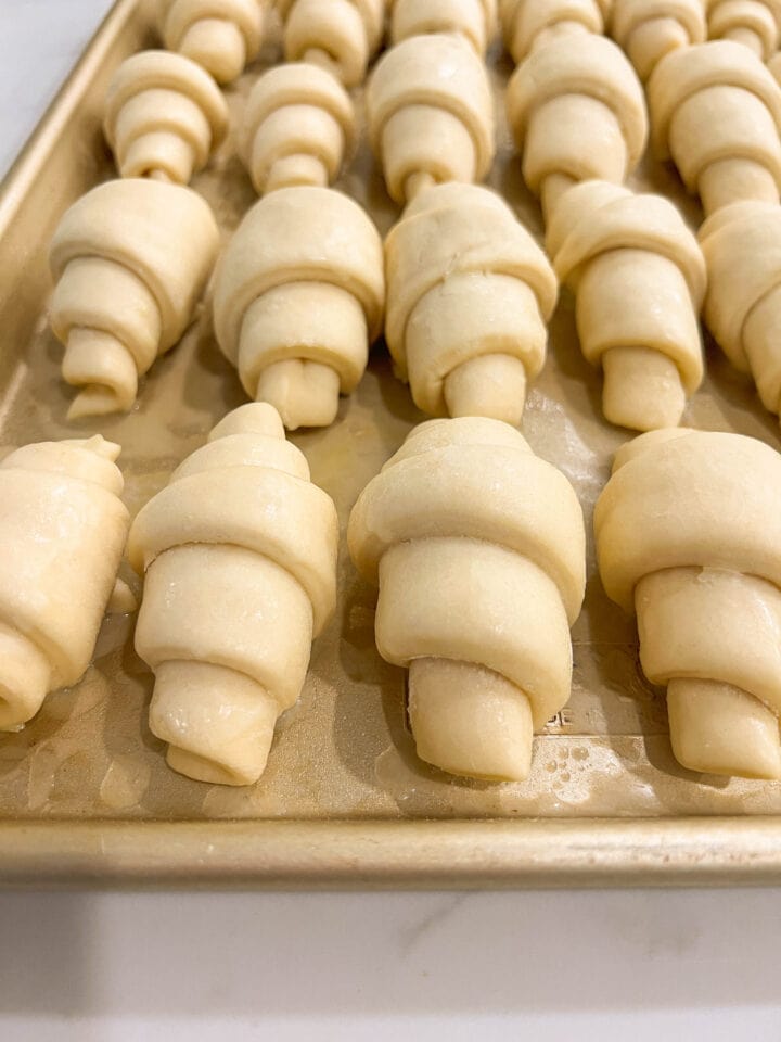 Homemade Crescent Rolls Dough Doubling in Size