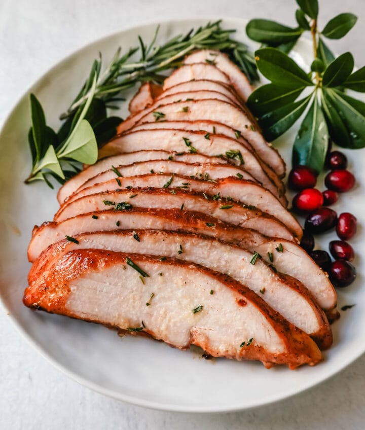 This Smoked Turkey Breast is juicy and flavorful with the perfect amount of crust. This cooks low and slow for the best smoked turkey!