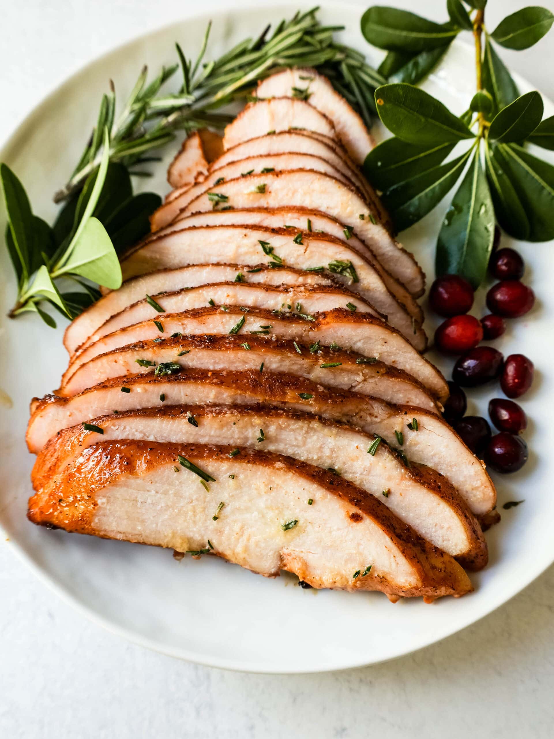 Rosemary turkey breast roasted in an oven bag