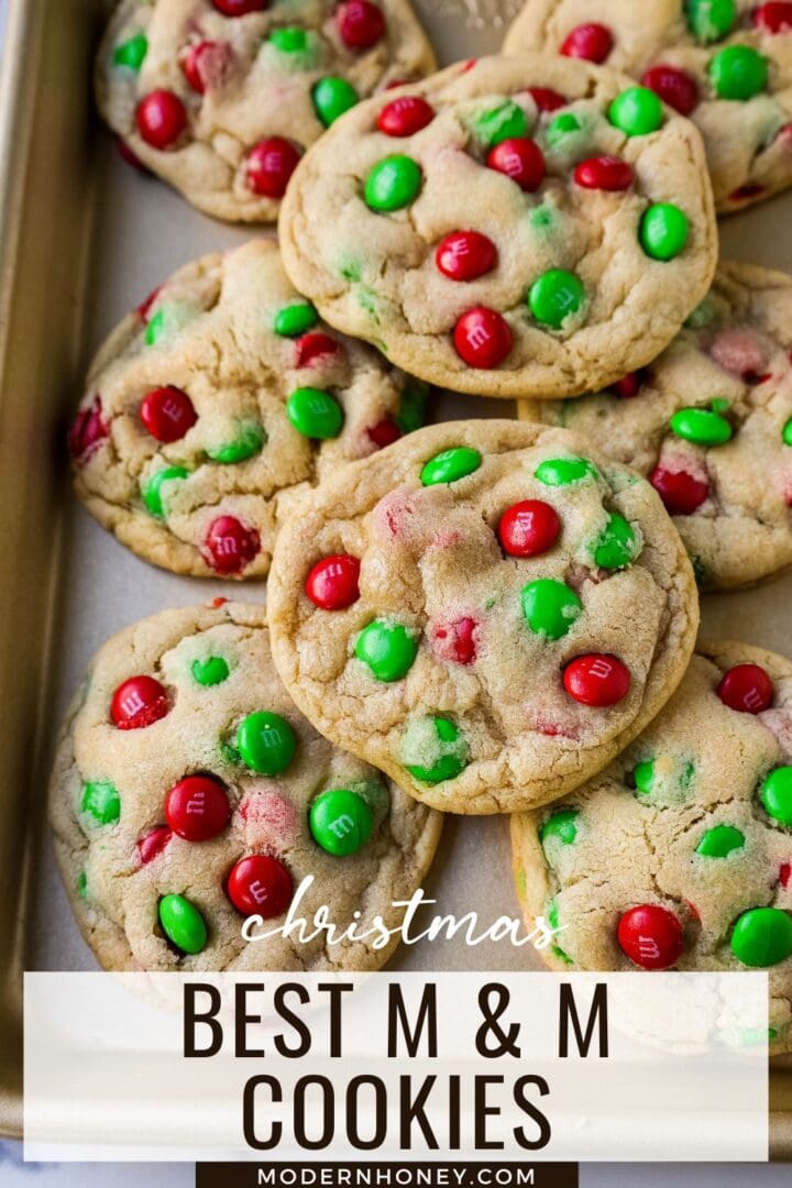 Soft, chewy M & M Cookies are the perfect Christmas cookie. This is the best M & M cookie recipe!