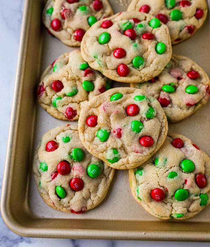 Soft, chewy M & M Cookies are the perfect Christmas cookie. This is the best M & M cookie recipe!