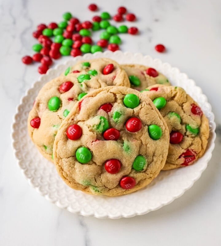 Soft, chewy M & M Cookies are the perfect Christmas cookie. This is the best M & M cookie recipe!