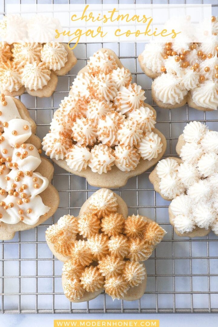 Soft, chewy homemade Christmas Sugar cookies with buttercream frosting. This is the best cut out sugar cookie recipe!