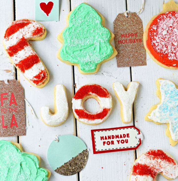 Soft, chewy homemade Christmas Sugar cookies with buttercream frosting. This is the best cut out sugar cookie recipe!