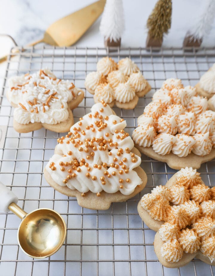 Soft, chewy homemade Christmas Sugar cookies with buttercream frosting. This is the best cut out sugar cookie recipe!