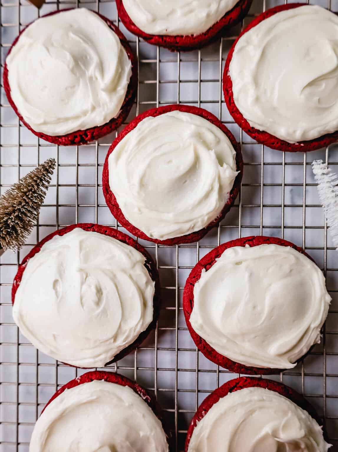 Red Velvet Cookies with Cream Cheese Frosting Modern Honey