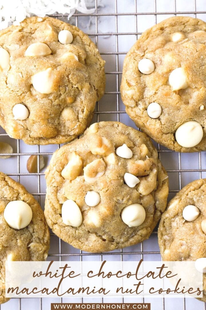 These white chocolate coconut macadamia nut cookies have chewy centers, buttery crisp edges, and full of coconut, white chocolate, and macadamia nuts. The Best White Chocolate Macadamia Nut Cookies!