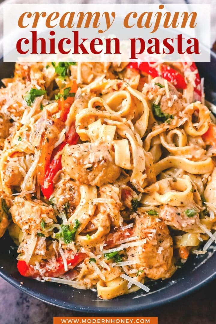 Creamy Cajun Chicken Pasta is the perfect cajun chicken alfredo dish made with tender chicken tossed in cajun seasoning in a rich, creamy alfredo sauce. The perfect spicy chicken pasta!