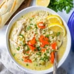 This is the best Lemon Chicken Orzo Soup recipe! This Chicken Orzo Soup is made with tender chicken with onions, carrots, celery, and garlic in a fresh lemon cream broth with fresh parmesan cheese. You will love this lemon chicken soup recipe!