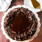 Rich decadent flourless chocolate cake recipe with chocolate ganache. This chocolate cake is a chocolate lover's dream! This naturally gluten-free chocolate cake is flour free and is so decadent!