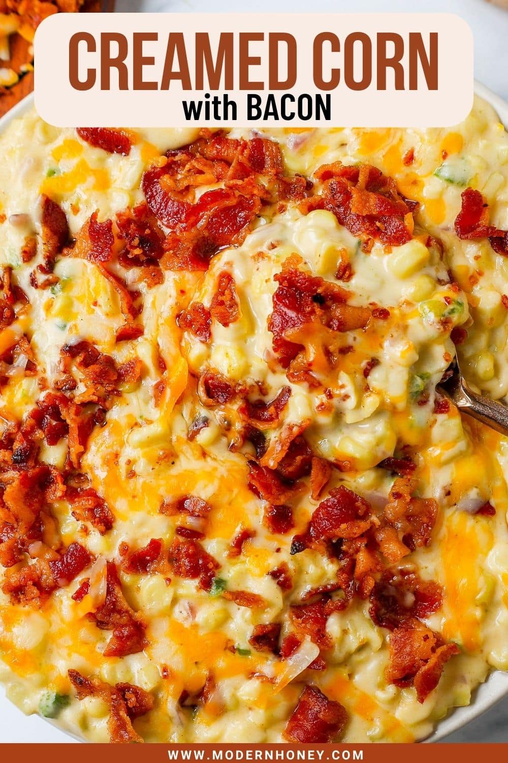 This homemade creamed corn with crispy bacon is the perfect easy side dish recipe. This is always the biggest hit at any dinner and the first vegetable side dish to be finished. 