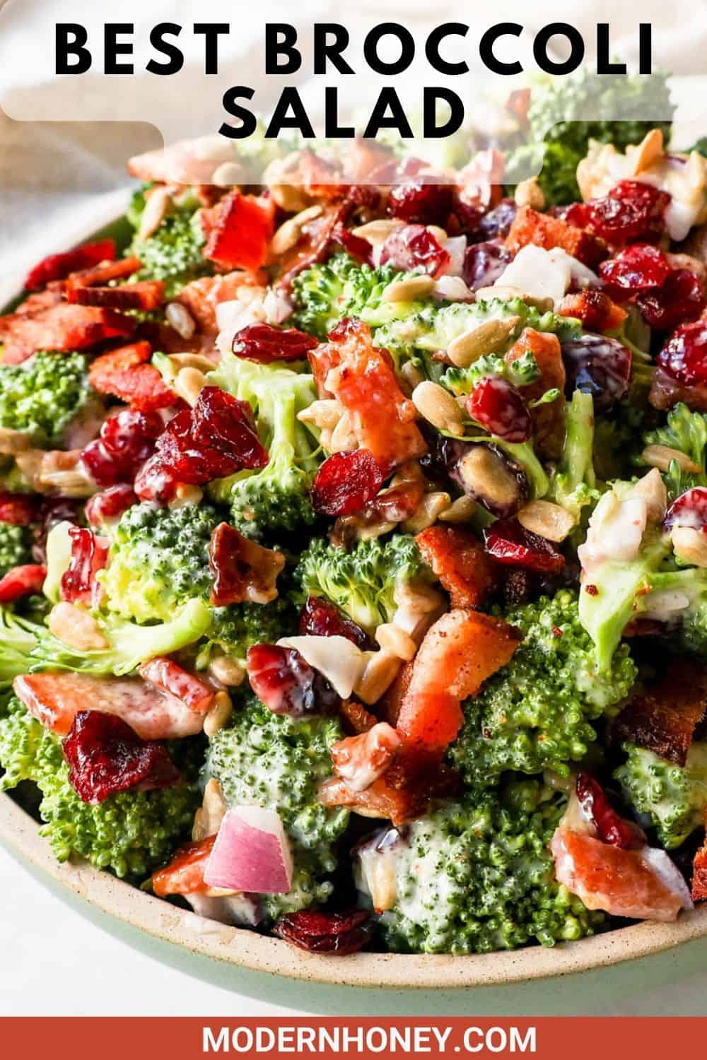 Crunchy, easy broccoli salad with crispy bacon, sweet dried cranberries, onion, and nuts all tossed in a sweet and tangy dressing. Tips for making the best broccoli salad. A classic potluck, BBQ, or summer side dish recipe!