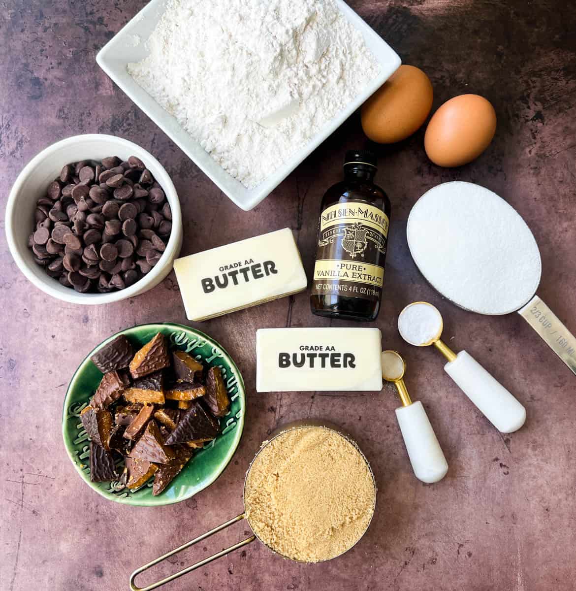 Browned Butter Toffee Chocolate Chip Ingredients