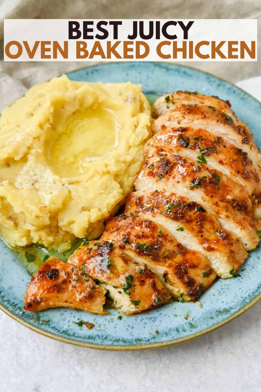 This is the easiest baked chicken recipe that is so flavorful and juicy. This homemade spice rub is perfect for oven baked chicken and makes it perfectly spiced. I am sharing my tips for making the best baked chicken.