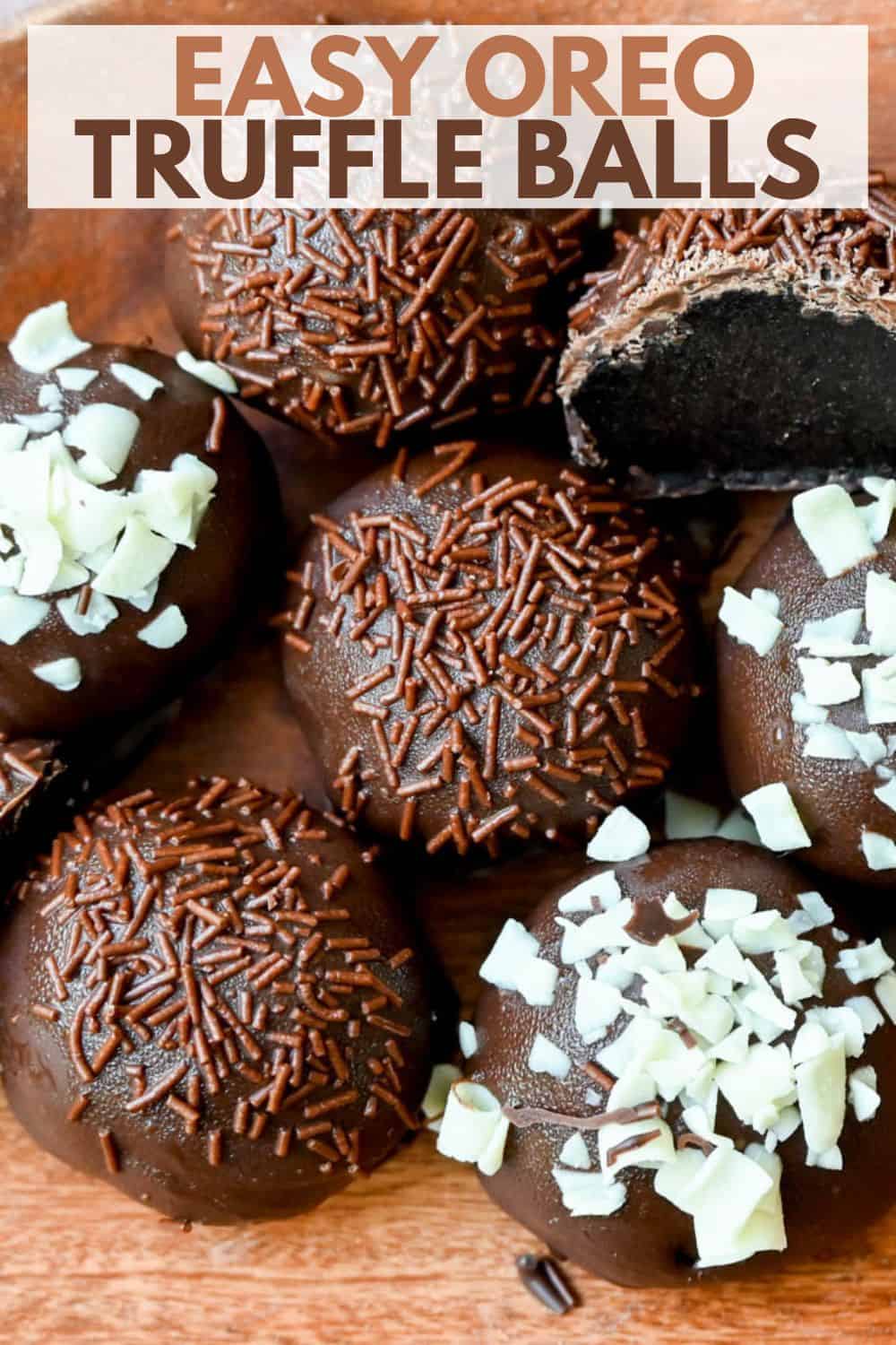 Oreo Balls. Rich and creamy Oreo cake pops with a smooth chocolate coating. An easy homemade Oreo chocolate truffle with only 4 ingredients! The BEST Oreo balls recipe.